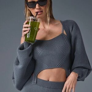 ALO Yoga Denim Knit Shawl